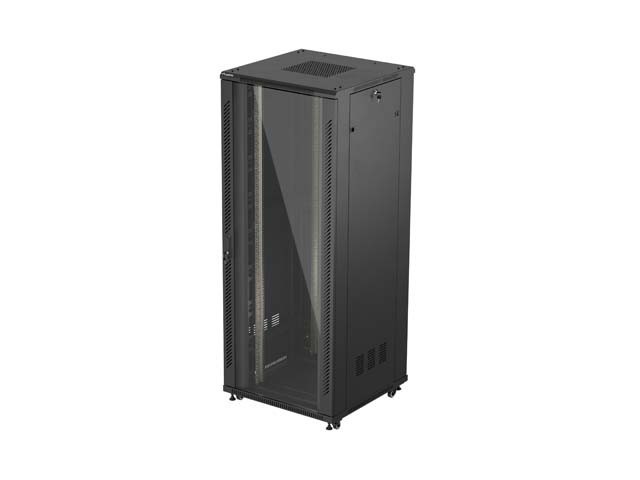 INŠTALAČNÁ SKRIŇA 19" 42U 800X800 ČIERNE SKLENENÉ DVERE LANBERG (PLOCHÉ BALENIE)