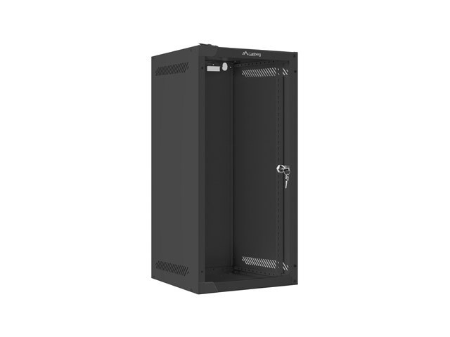 RACKOVÁ SKRIŇA 10" NÁSTENNÁ 12U/280X310 (FLAT PACK) SO SKLENENÝMI DVERAMI ČIERNA LANBERG