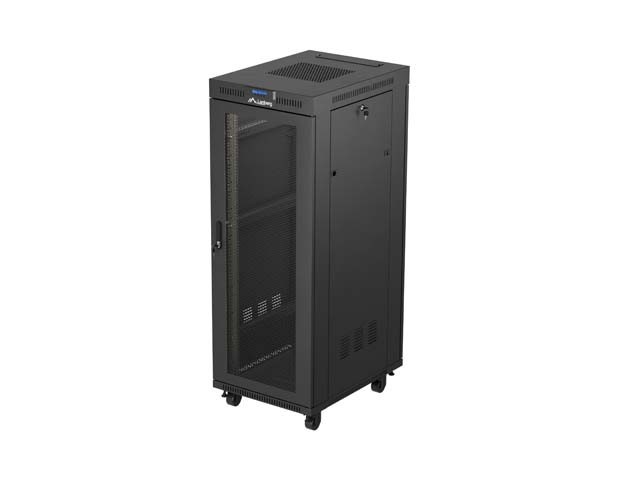 INŠTALAČNÁ SKRIŇA 19" 32U 600X800 ČIERNY LCD PERFOROVANÉ DVERE LANBERG (PLOCHÉ BALENIE)
