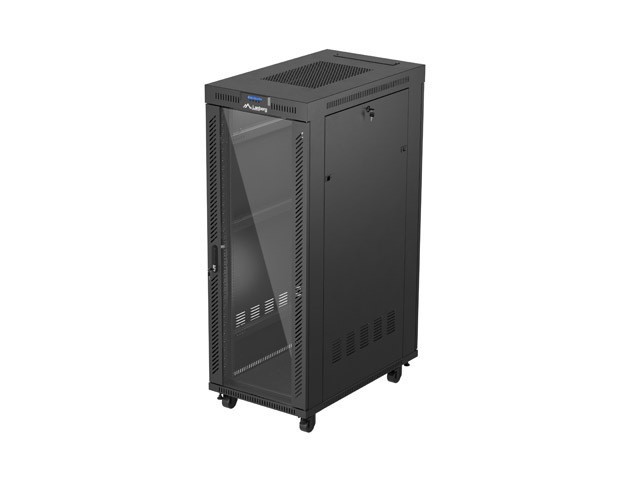 INŠTALAČNÝ STOJAN 19" 32U 600X1000 ČIERNY LANBERG LCD SKLENENÉ DVERE (PLOCHÉ BALENIE)