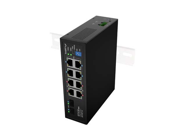 PREPÍNAČ LANBERG ILGE-8P-2S-120 ĽAHKÝ PRIEMYSELNÝ POE 4XBT 4XAT 2XSFP DIN GIGABITOVÝ ETHERNET