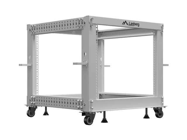 OTVORENÝ RACK 19" 9U 600X600-1100 NASTAVITEĽNÝ ŠEDÝ LANBERG